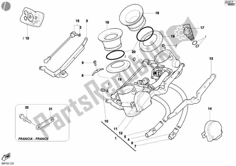 Tutte le parti per il Corpo Farfallato del Ducati Sport ST4 S 996 2003